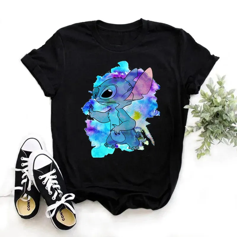 Lilo Stitch Cartoon Women's T-shirt