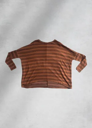London Striped Boxy Top - Brown/Black