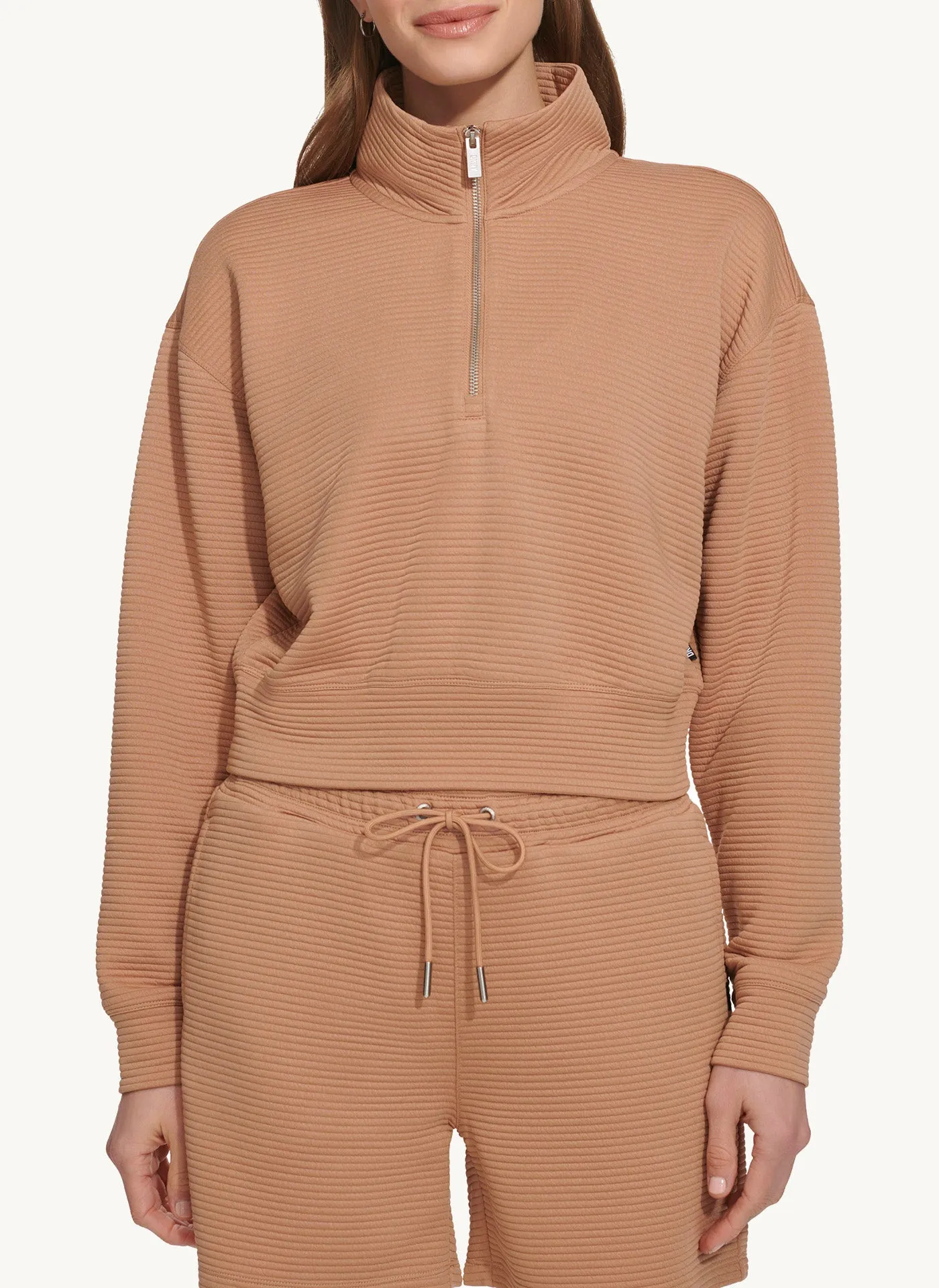 Long Sleeve Funnel Neck Pullover With Logo