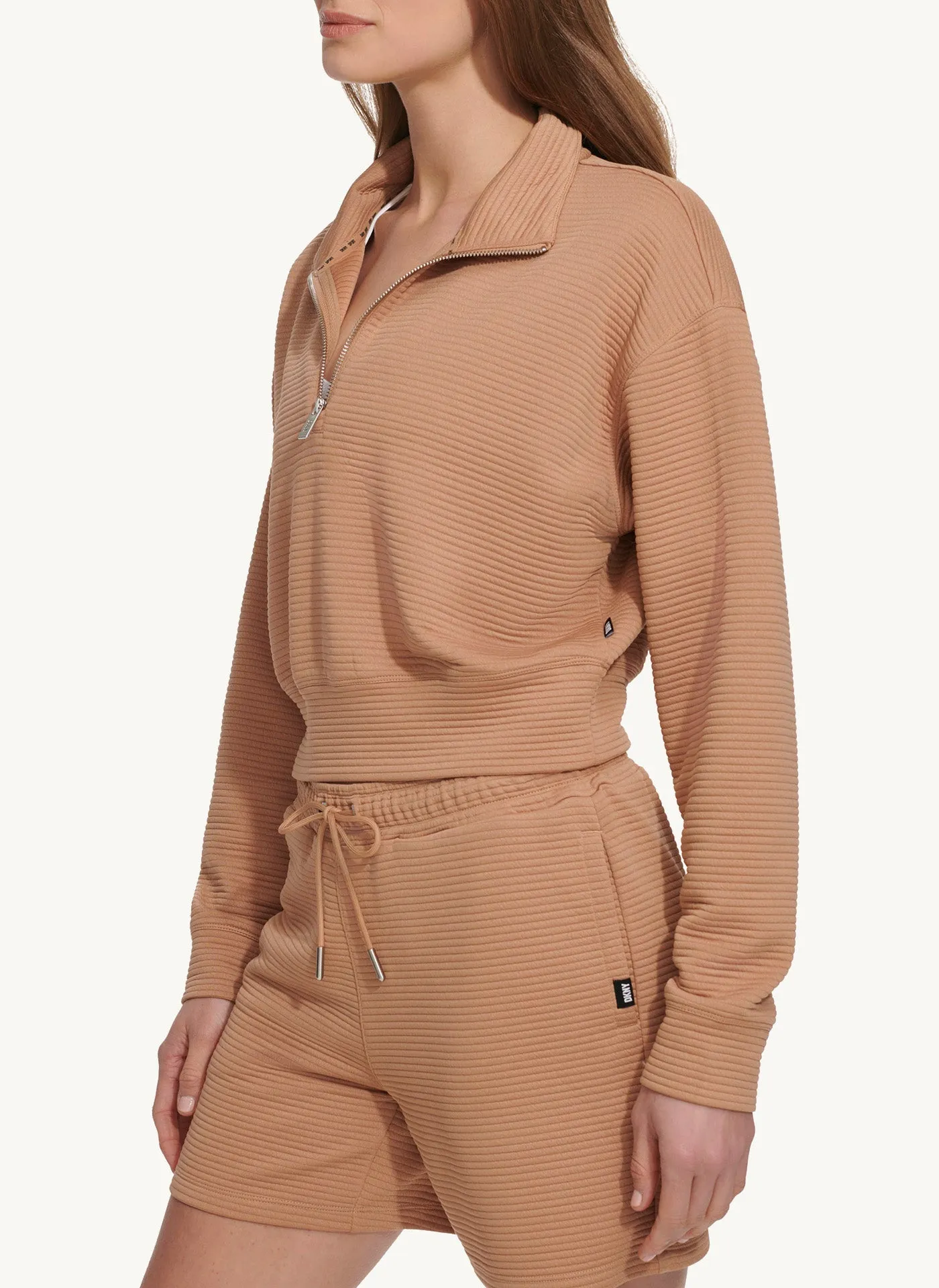 Long Sleeve Funnel Neck Pullover With Logo