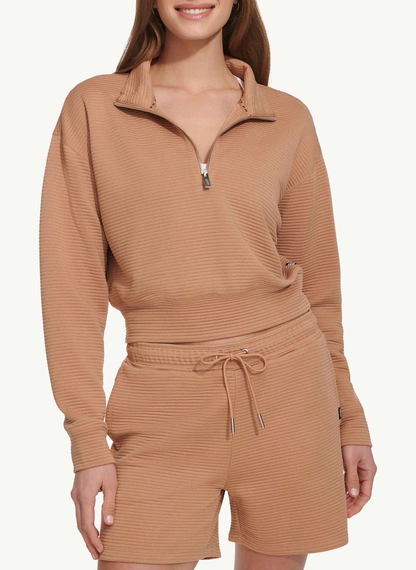 Long Sleeve Funnel Neck Pullover With Logo