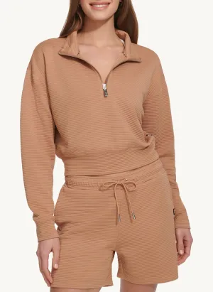 Long Sleeve Funnel Neck Pullover With Logo