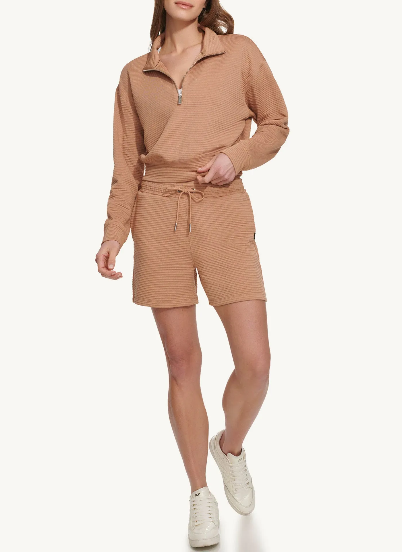 Long Sleeve Funnel Neck Pullover With Logo