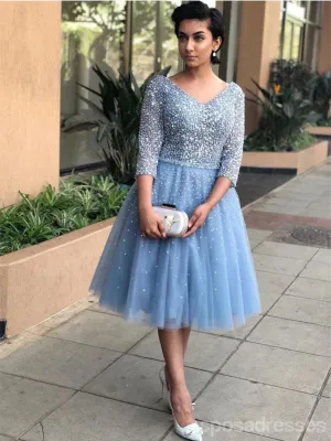 Long Sleeves Heavily Beaded Rhinestone Short Homecoming Dresses Online, CM606
