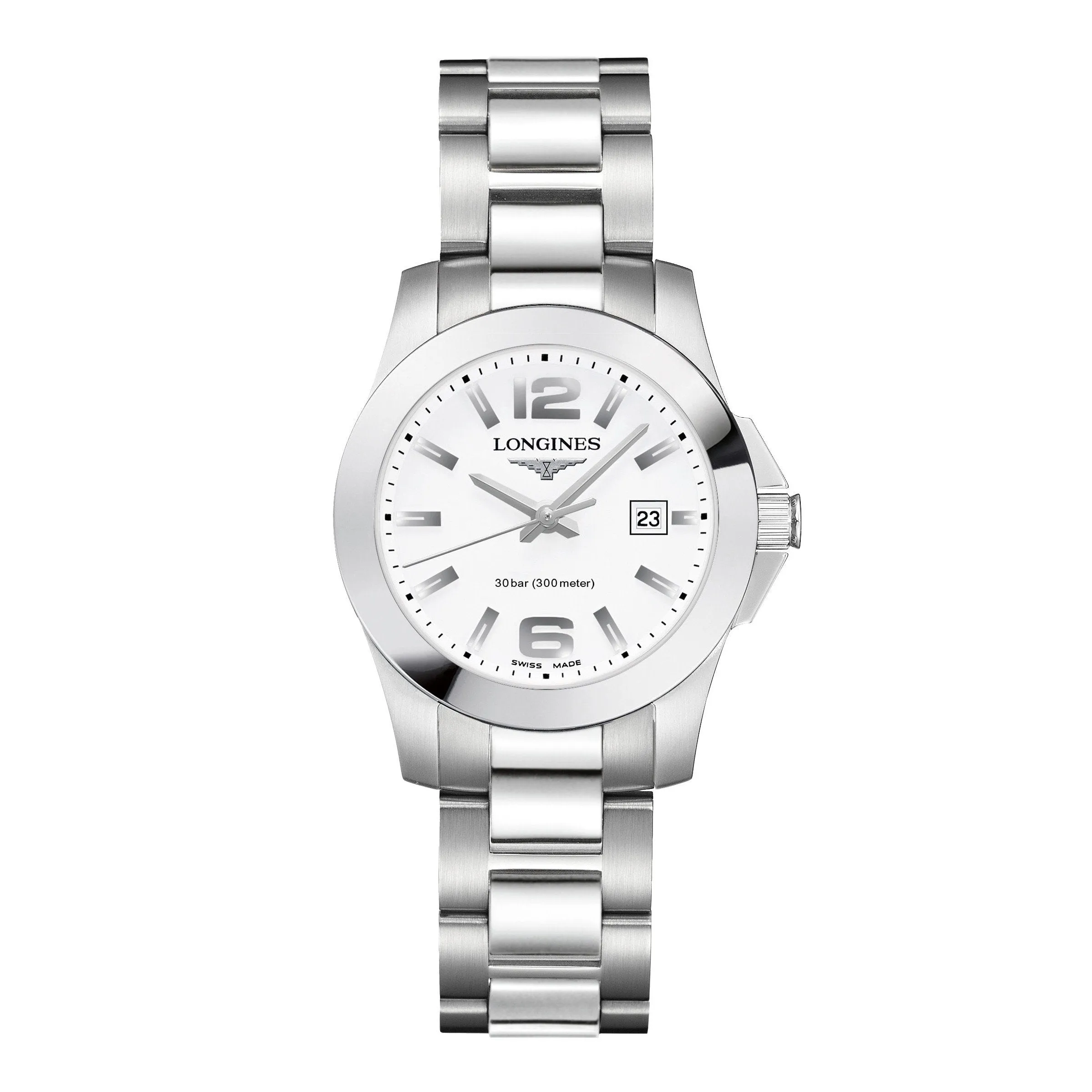 LONGINES CONQUEST 29.5mm Watch Mat Steel Quartz L3.376.4.16.6