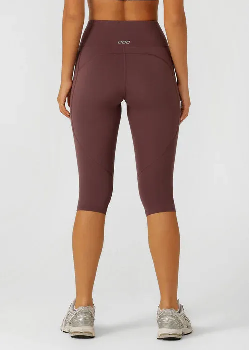 Lorna Jane Amy No Ride Phone Pocket 3/4 Leggings - Amethyst Shadow