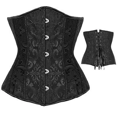 Lovely Pure Women Satin Bustier Lace up Boned Top Corset Overbust