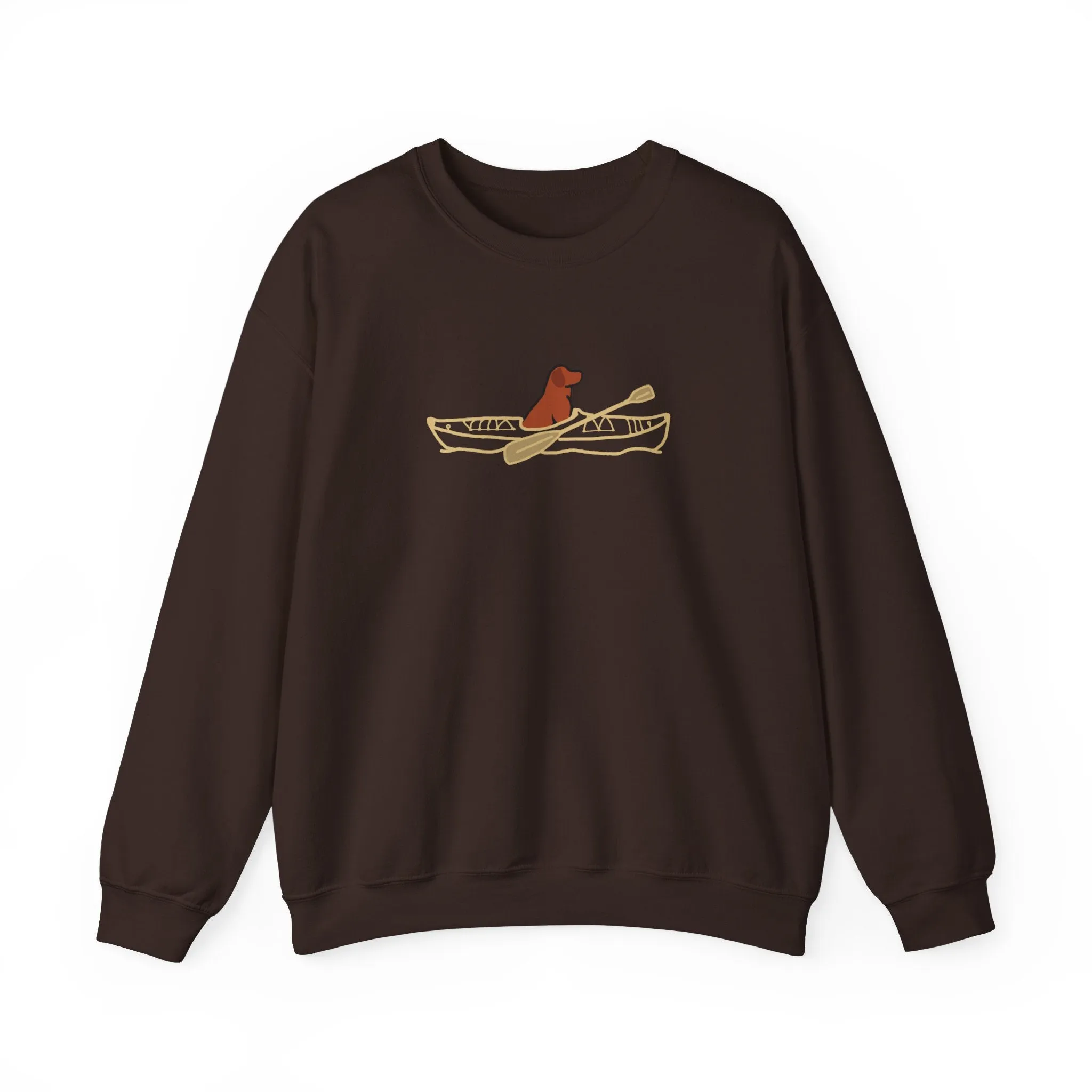 Lucy the Lab Kayak Dog Pewaukee Lake - Unisex Heavy Blend™ Crewneck Sweatshirt