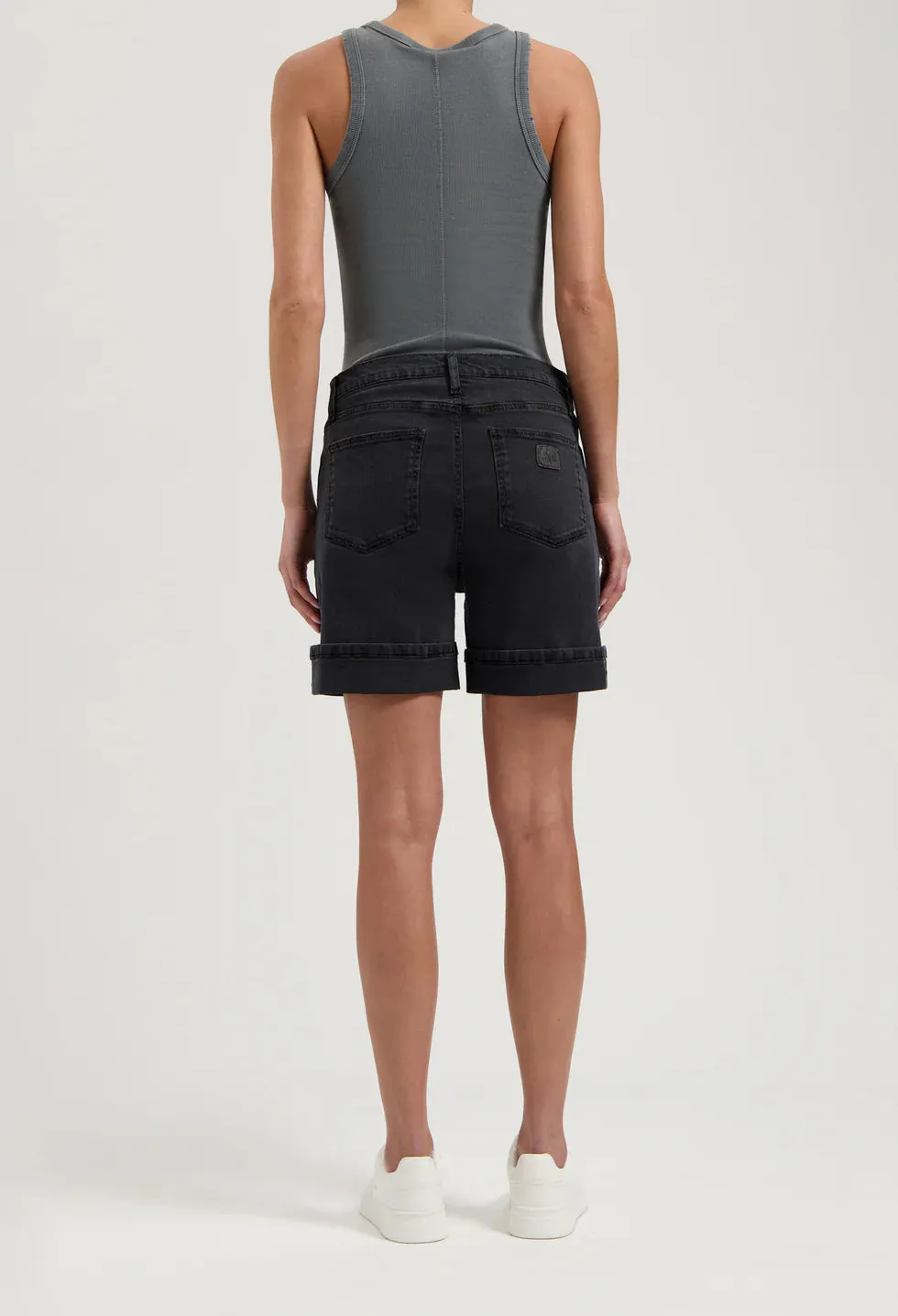 Luna Mid Denim Shorts Black Vintage