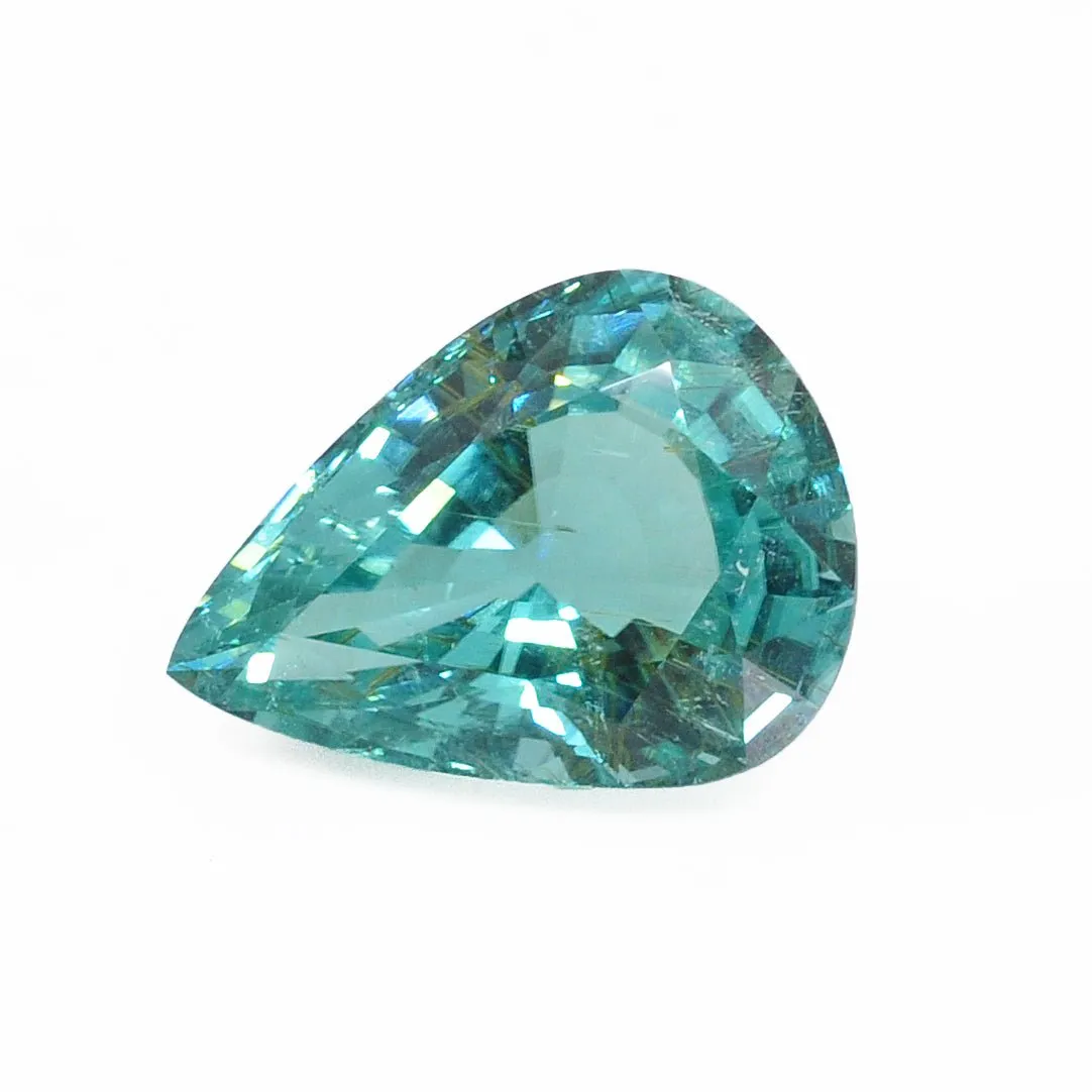 Magnificent "Paraiba" Tourmaline 20.27 mm 17.35 carats Faceted Teardrop Gemstone - Mozambique