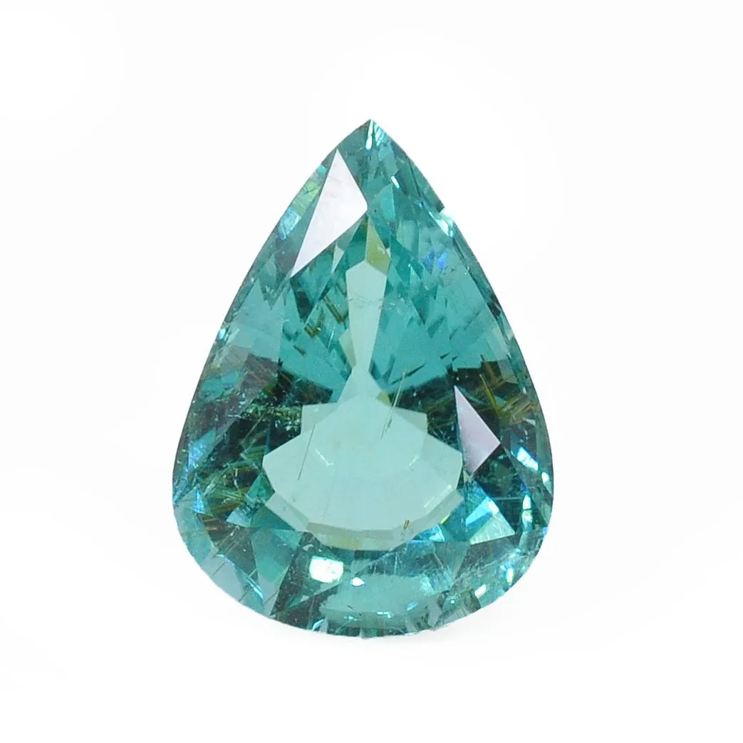 Magnificent "Paraiba" Tourmaline 20.27 mm 17.35 carats Faceted Teardrop Gemstone - Mozambique