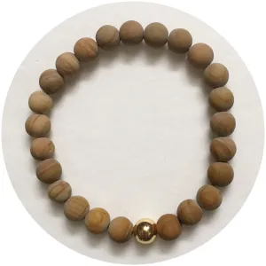 Mens Matte Picture Jasper with Gold Accent