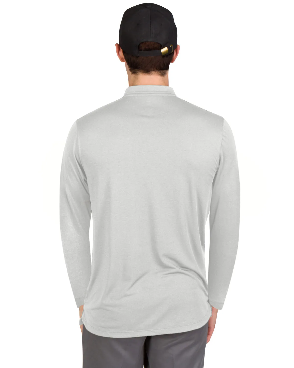 Men’s Solid Long Sleeve Collarless Golf Shirt