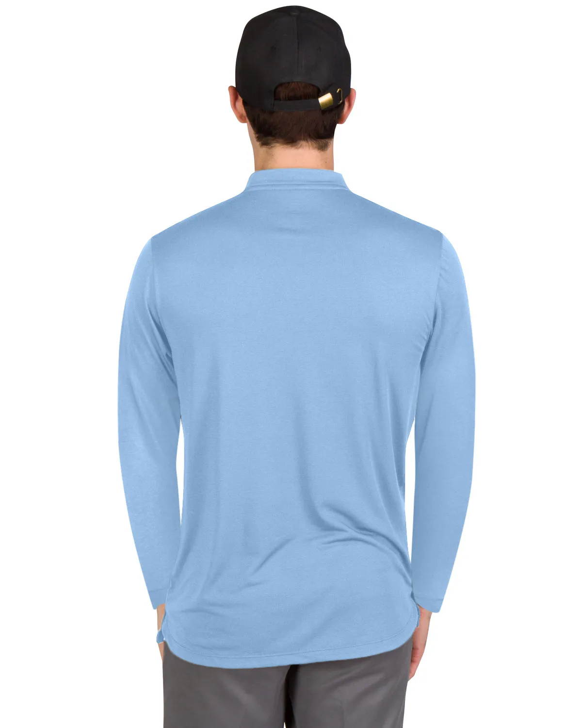 Men’s Solid Long Sleeve Collarless Golf Shirt