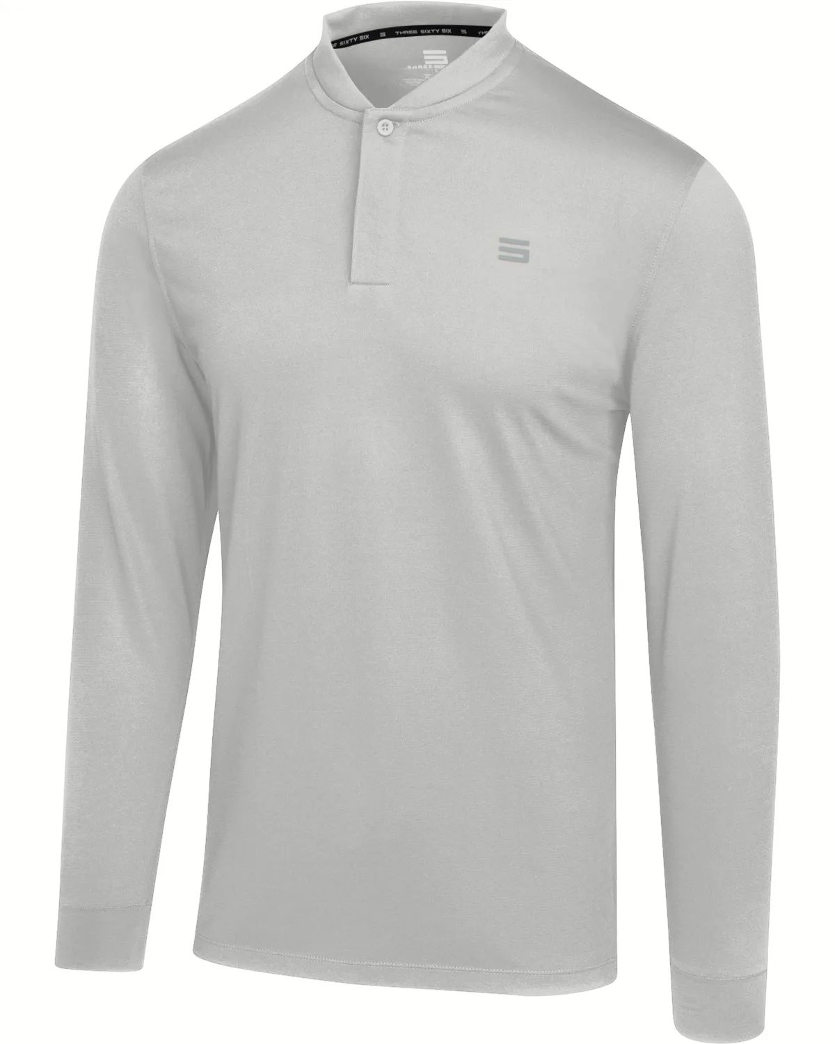 Men’s Solid Long Sleeve Collarless Golf Shirt