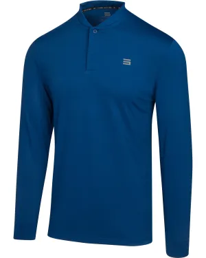 Men’s Solid Long Sleeve Collarless Golf Shirt
