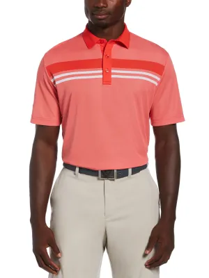 Mens Yarn Dyed Birdseye Color Block Polo