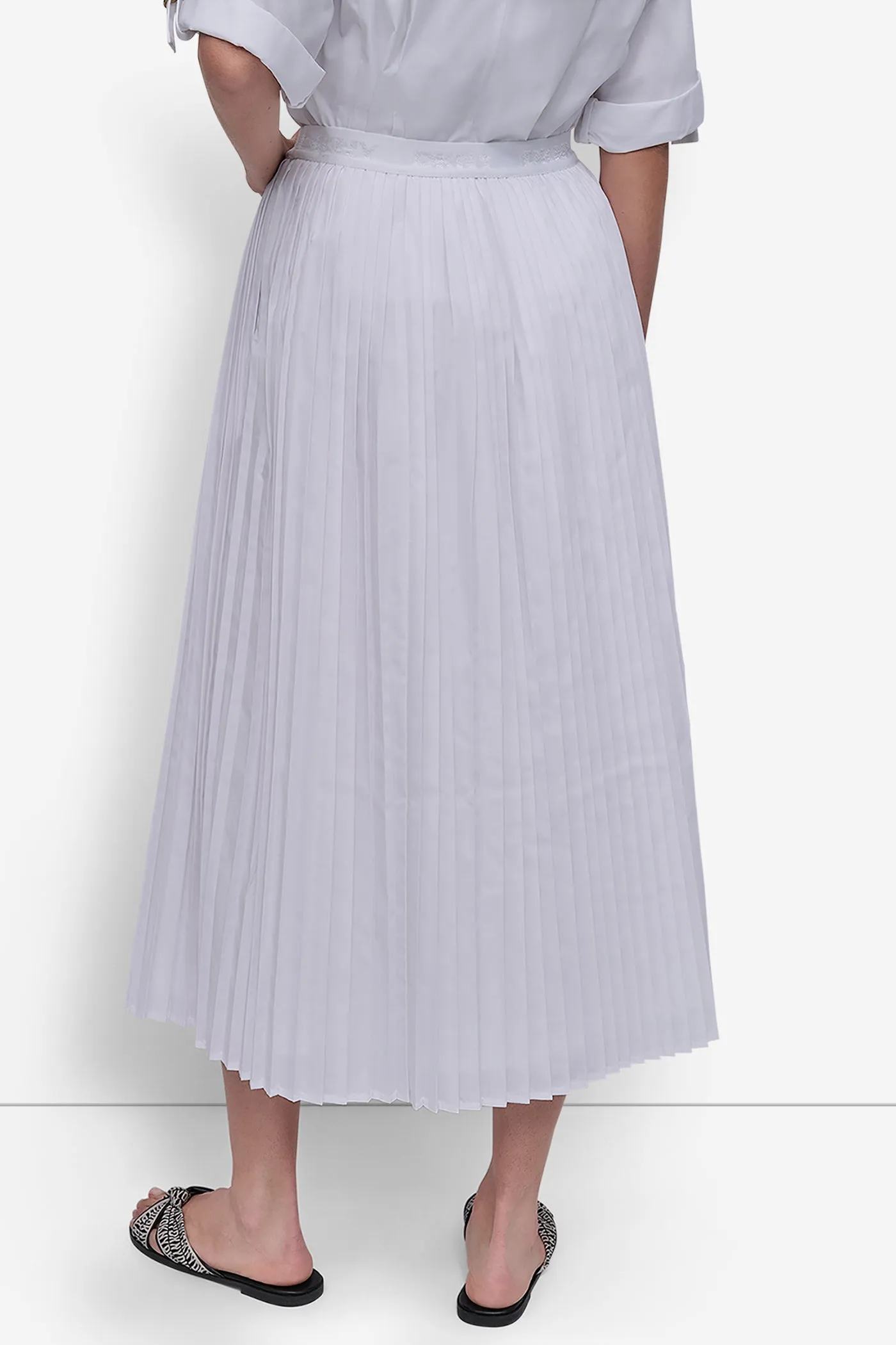 MIDI PLEATED SKIRT W LOGO