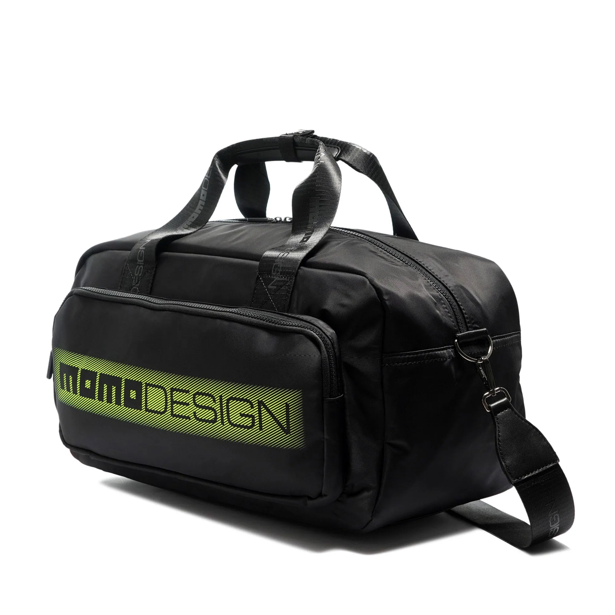 Momodesign Borsone Stripes in nylon nero decal fluo