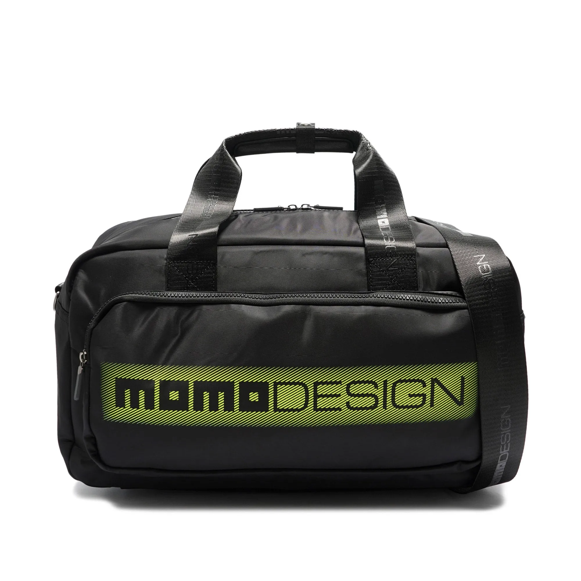 Momodesign Borsone Stripes in nylon nero decal fluo