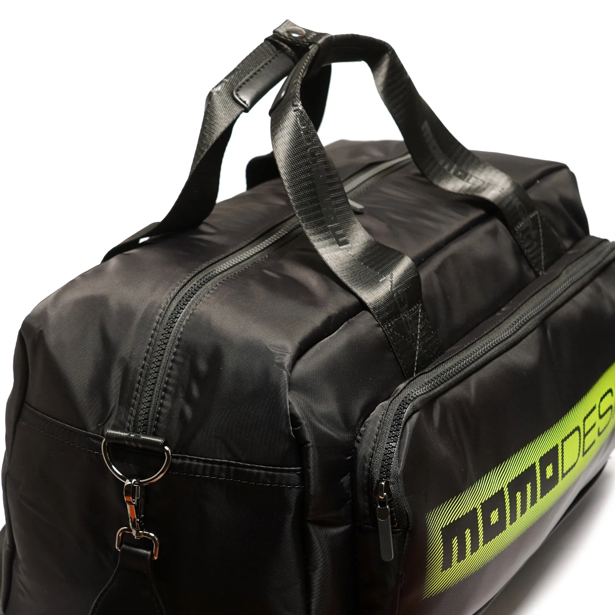 Momodesign Borsone Stripes in nylon nero decal fluo