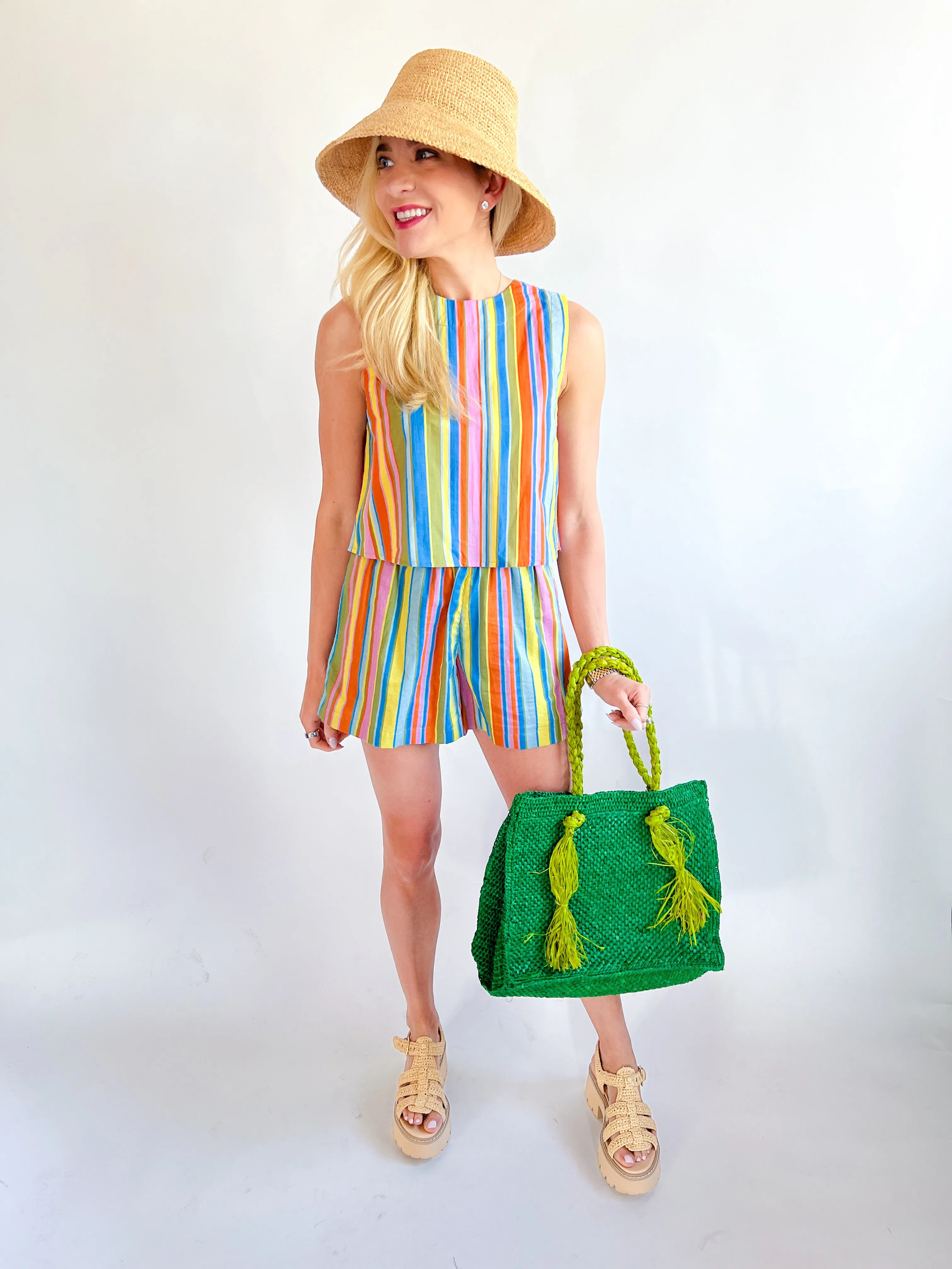 Multi Stripe Pool Short