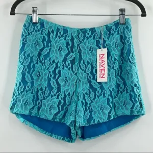 Naven Neon Collection Blue Lace Hot Shorts NWT