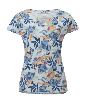 Neha V-Neck T-Shirt - Seaport Blue Peacock