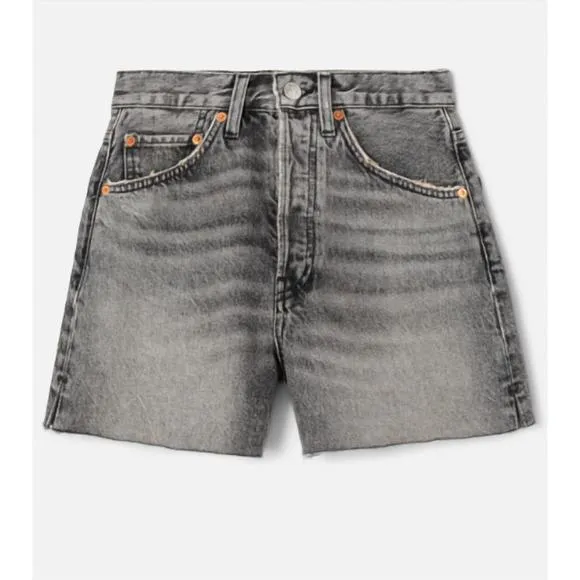 NEW RE/DONE 50s cutoff shorts in midnight ash