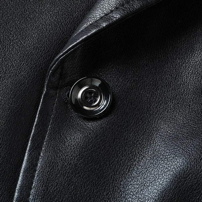 Obsidian Phoenix Luxury Business Casual Leather Blazer - High-End Loose-Fit Men’s Jacket in Sizes Up to 8XL