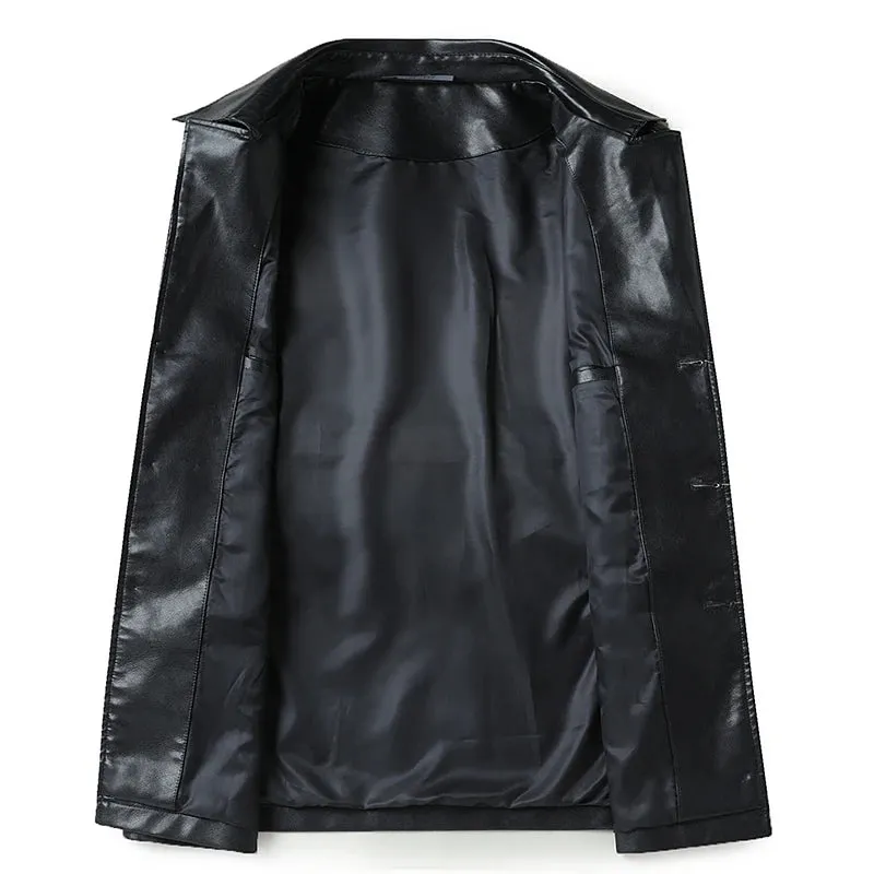 Obsidian Phoenix Luxury Business Casual Leather Blazer - High-End Loose-Fit Men’s Jacket in Sizes Up to 8XL