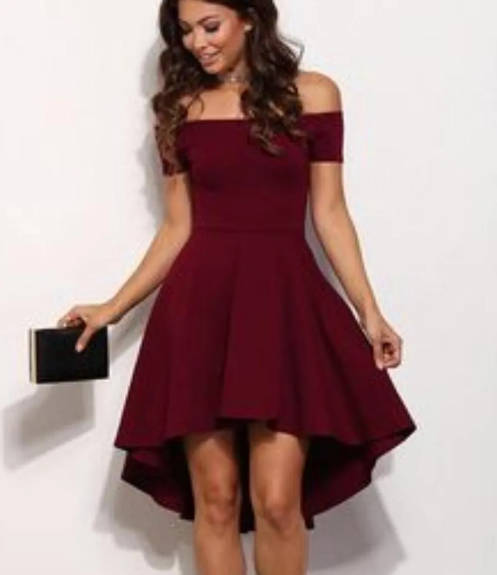 Off Shoulder Dark Red Cheap 2018 Homecoming Dresses Under 100, TYP1142