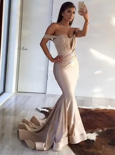Off Shoulder Emerald Green Mermaid Prom Dresses,Cheap Prom Dresses,PDY0549