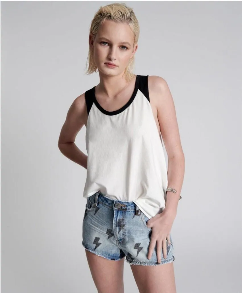 One Teaspoon Organic Smiley Face Texas Tank Top