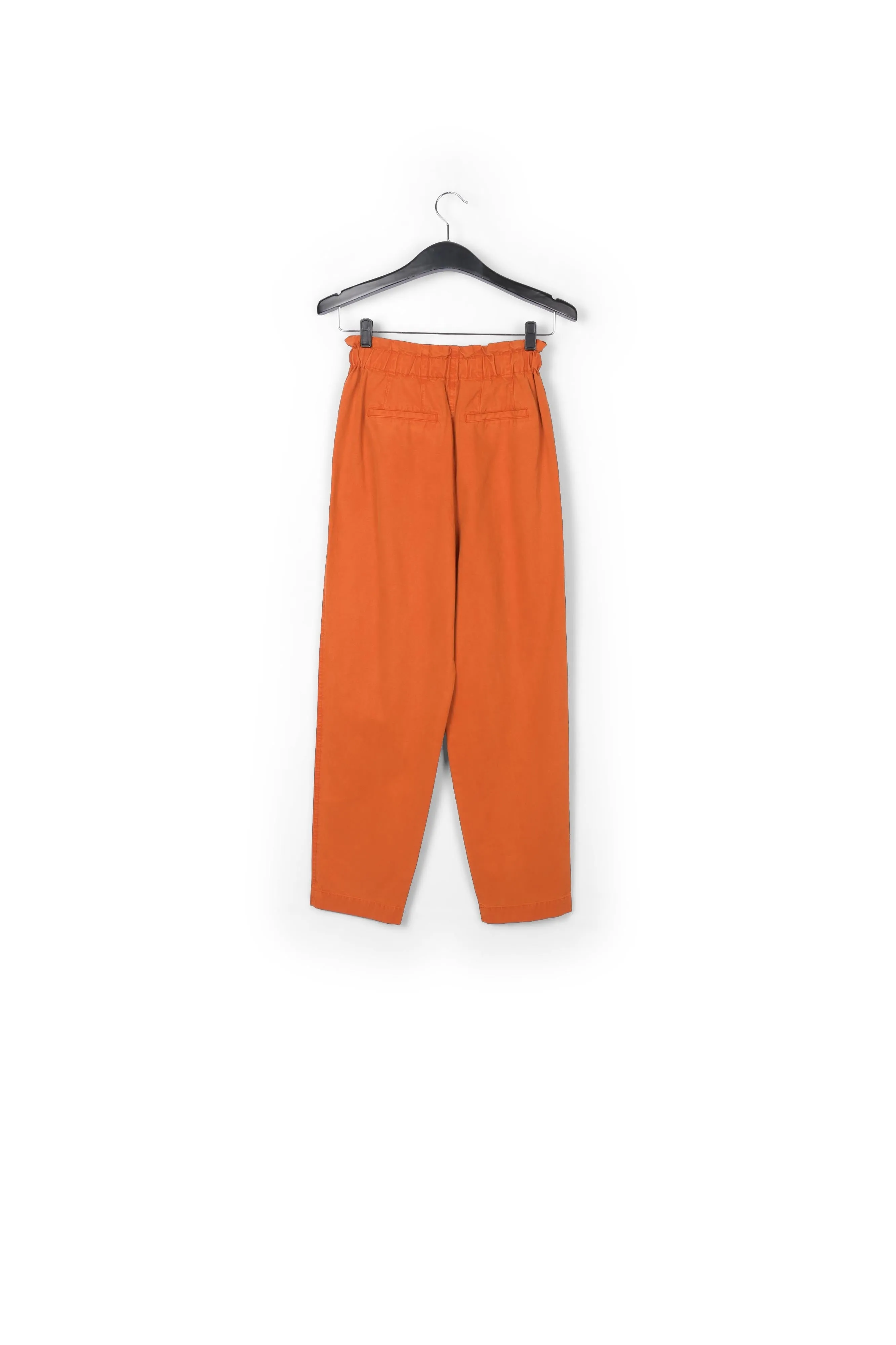 Orange cotton tapered pants