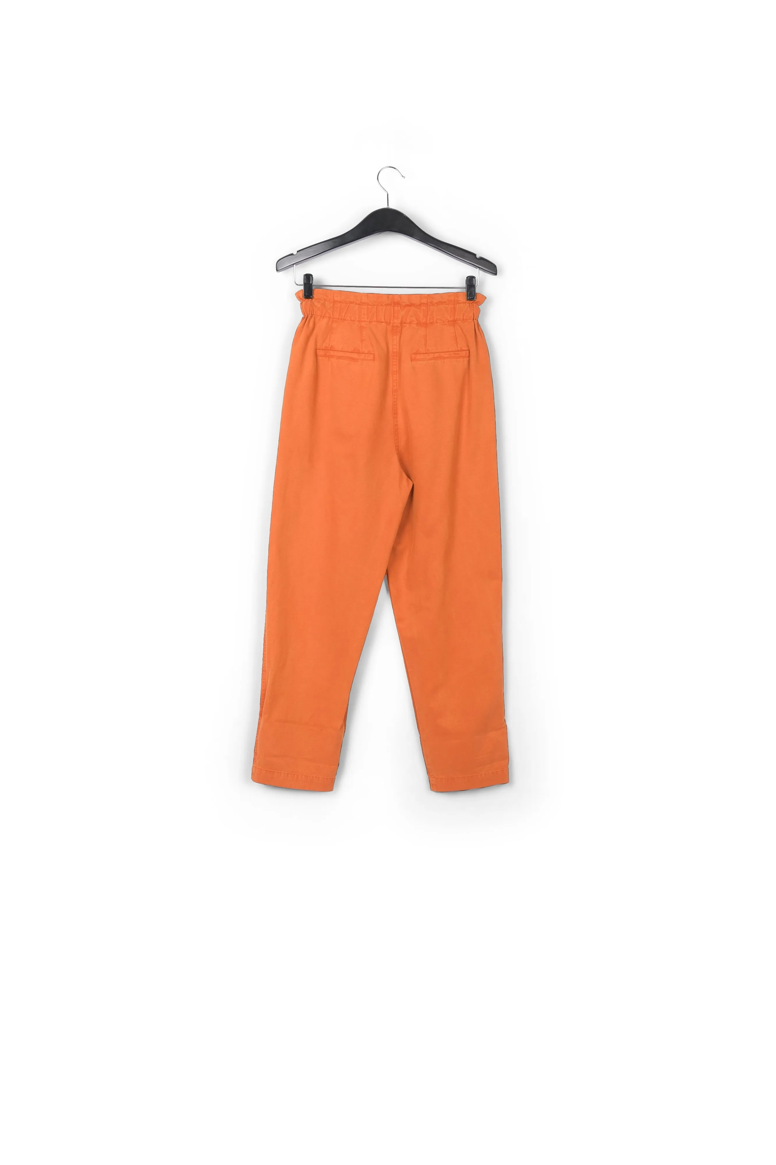 Orange cotton tapered pants