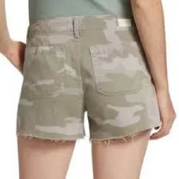 PAIGE Mayslie Utility Cut Off Shorts NEW Size 32 Camo Print