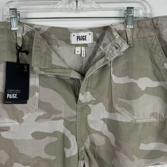 PAIGE Mayslie Utility Cut Off Shorts NEW Size 32 Camo Print