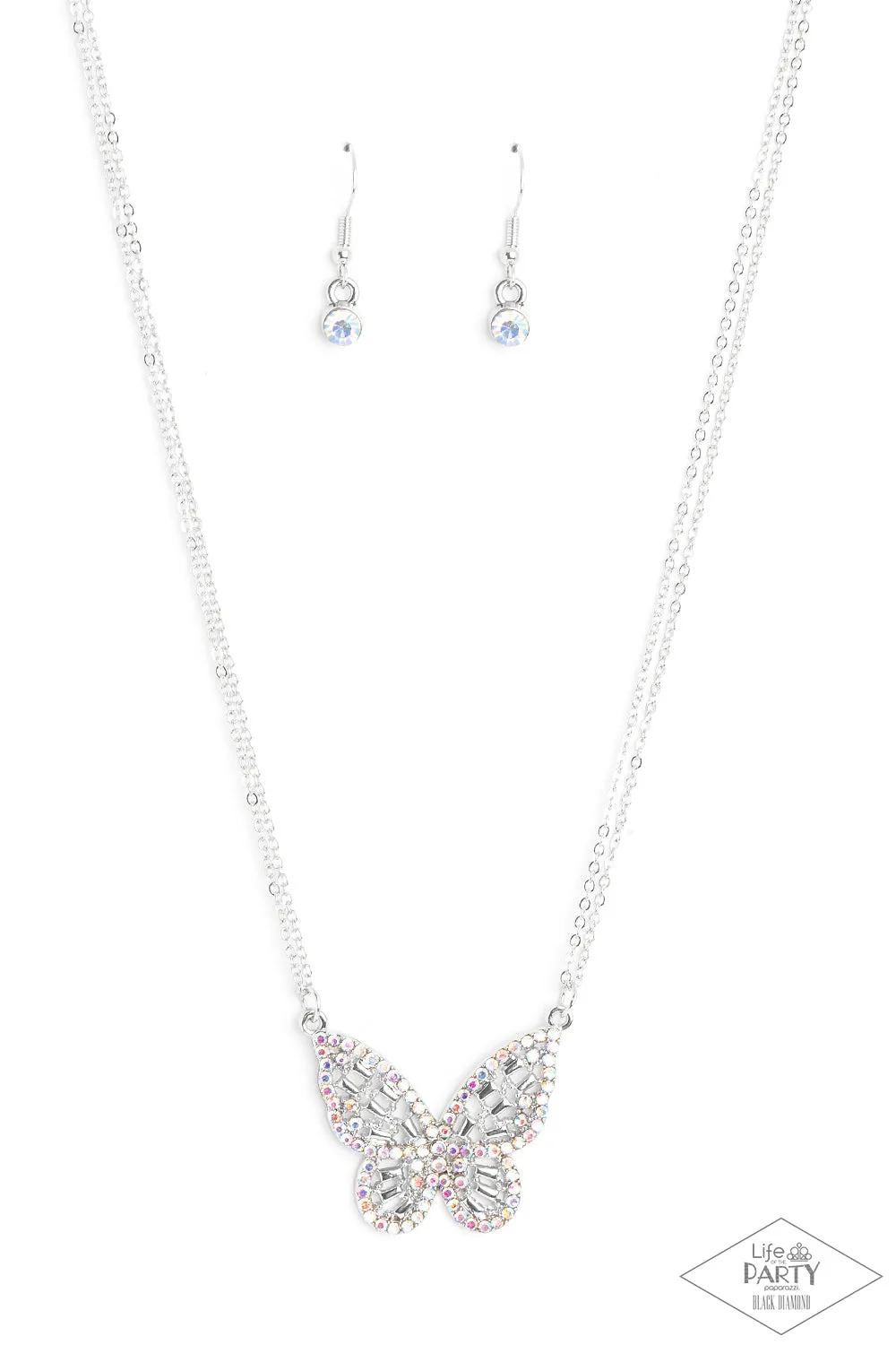 Paparazzi Baroque Butterfly Necklace Multi (Iridescent)