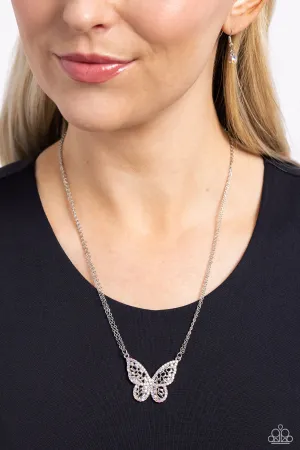 Paparazzi Baroque Butterfly Necklace Multi (Iridescent)