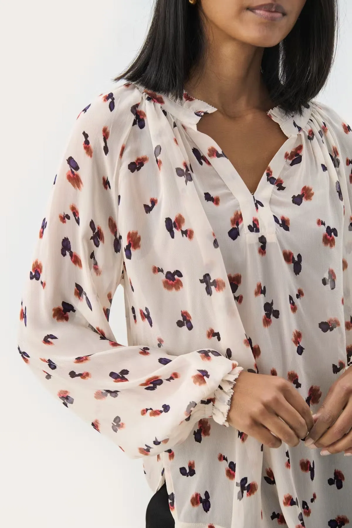 Part Two Kelsia Cream Abstract Floral Print Blouse