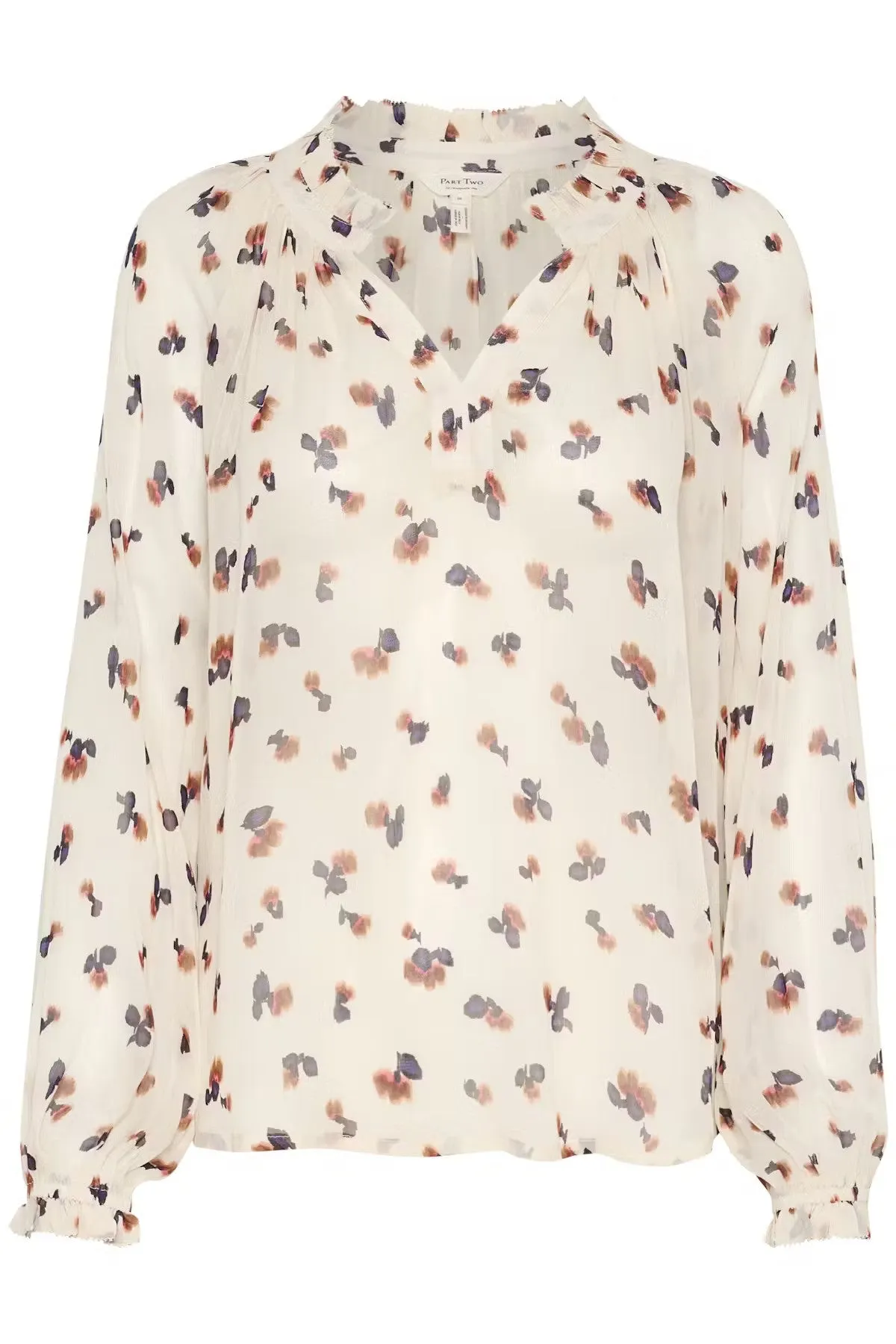 Part Two Kelsia Cream Abstract Floral Print Blouse