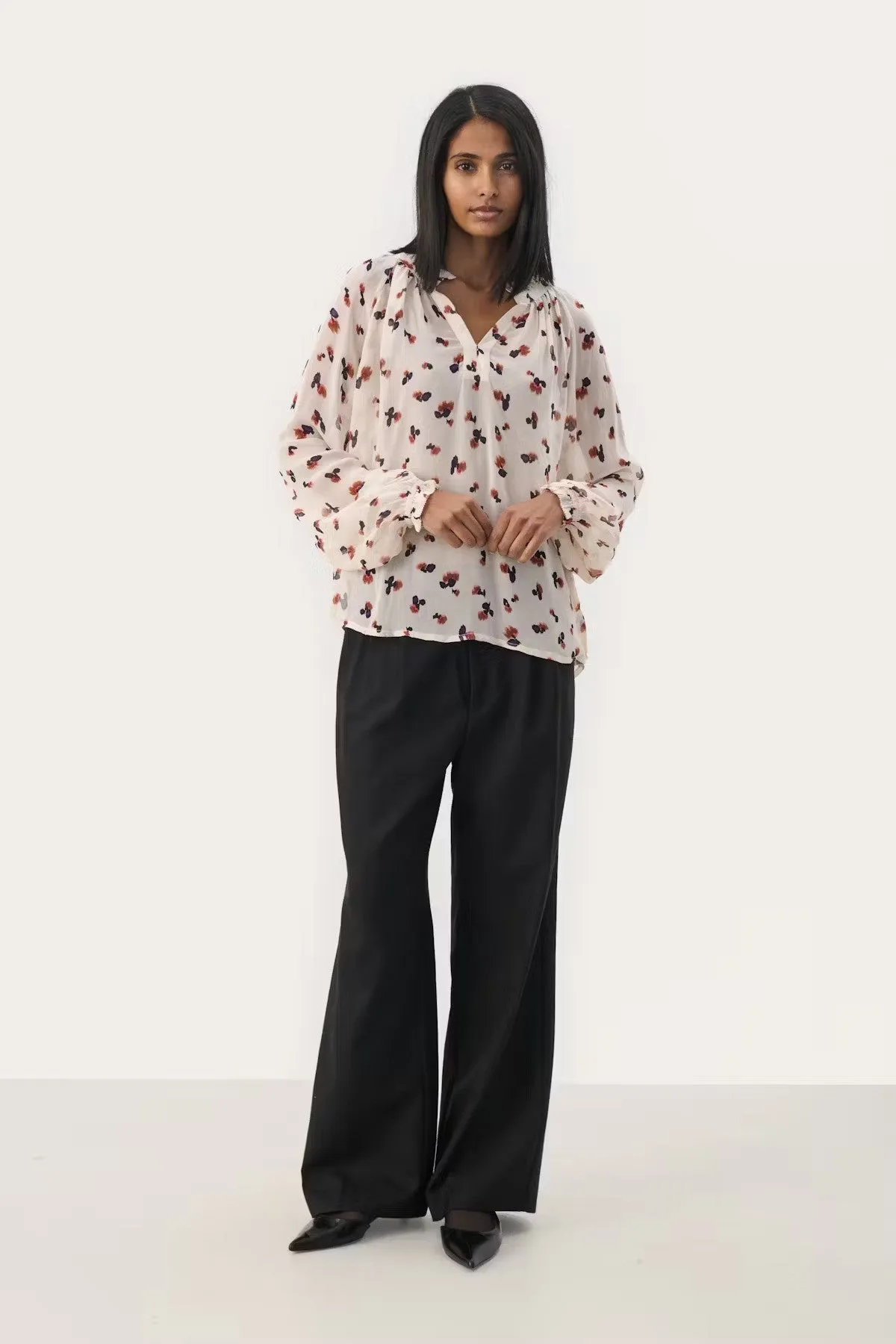 Part Two Kelsia Cream Abstract Floral Print Blouse