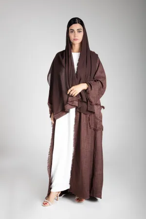 Pastel Brown Linen Kimono