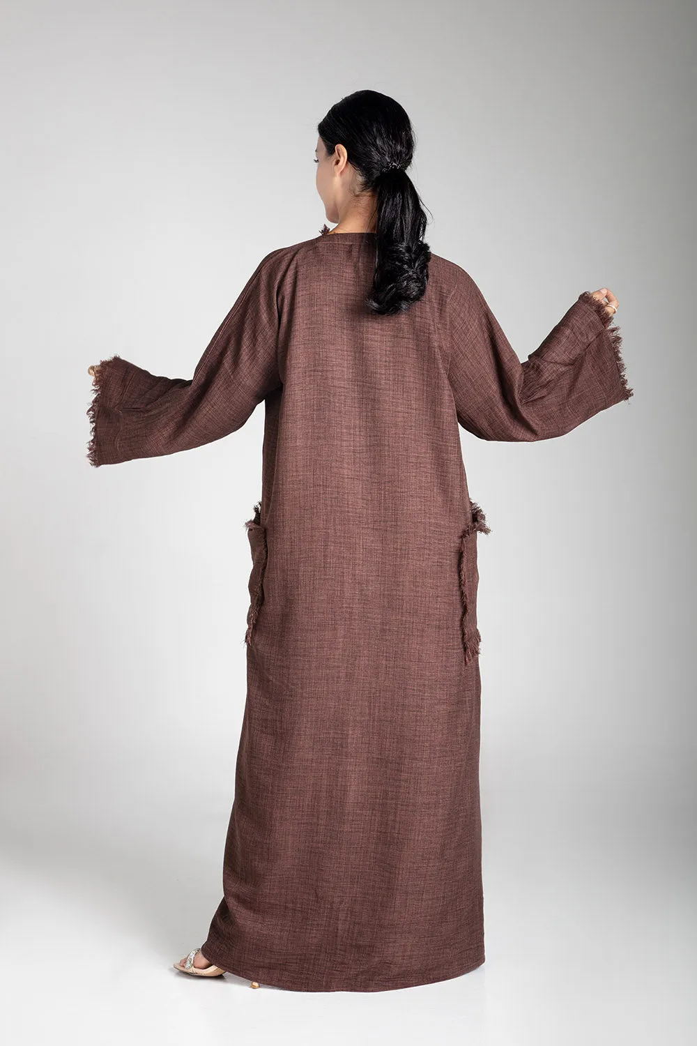 Pastel Brown Linen Kimono