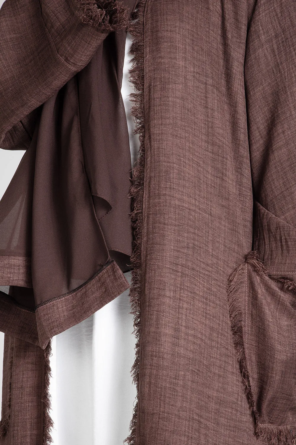 Pastel Brown Linen Kimono