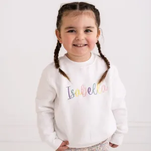 Pastel Script Embroidered Sweater