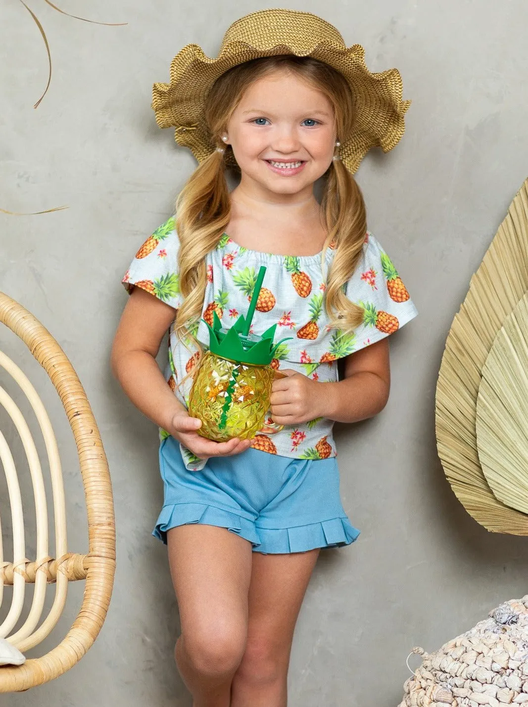 Pineapple Paradise Top and Ruffle Short Set