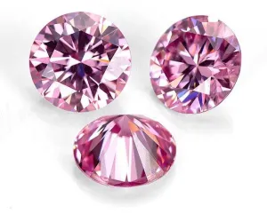 Pink Loose Moissanite Stone | Round Excellent Cut | VVS1 Loose Pink Moissanite Gemstone with Certificate | Pink Morganite Alternative