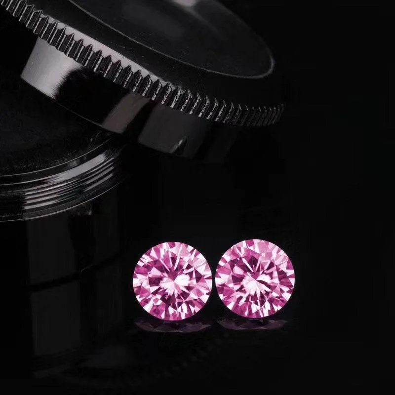 Pink Loose Moissanite Stone | Round Excellent Cut | VVS1 Loose Pink Moissanite Gemstone with Certificate | Pink Morganite Alternative